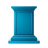 Teal Blue Pedestal Display Stand with Classic Architectural Design Elements png