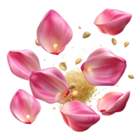 vibrant artistic Flower Petals Scattered Pink Transparent for Romantic Backgrounds original png
