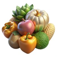 vibrant rustic Fruits and Vegetables Healthy Food Transparent for Grocery Stores original png