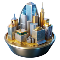 vibrant creative Futuristic Vr City Building Cutout for Architectural Visualizations professional png