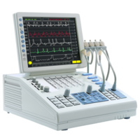 Advanced Medical Diagnostic Equipment with Multiple Waveform Displays and Controls png