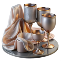 magnificent vintage Glassware Set for Dining Transparent for Restaurant Websites high resolution png