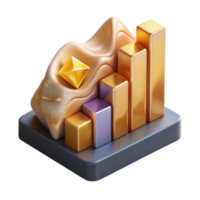 beautiful rustic Graph Chart Data Visualization Isolated for Business Studies professional png