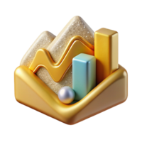 vibrant rustic Graph Icon Isolated for Data Visualization high resolution png