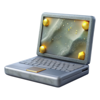 impressive contemporary Gray Laptop Technology Device Isolated for Electronics Store authentic png