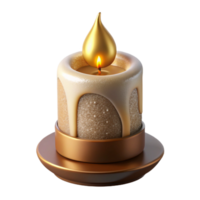 elegant rustic Holiday Candle Burning Flame Isolated for Web authentic png