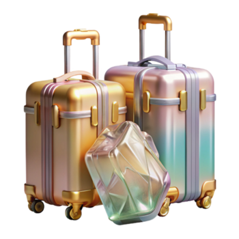 impressionante clássico lua de mel bagagem malas embalado Cortar fora para viagem fotografia genuíno png