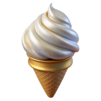 Maravilhoso clássico gelo creme cone baunilha doce tratar isolado para verão gráficos autêntico png