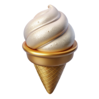 wonderful artistic Ice Cream Cone Vanilla Sweet Treat Isolated for Summer Graphics png