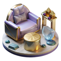 impressive modern Isometric Vr Furniture Isolated for Interior Design Projects high resolution png