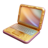beautiful artistic Laptop Computer Open Blank Screen Cutout for Web Design authentic png