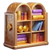 stunning abstract Library Bookshelf Transparent for Library or Bookstore Graphics original png