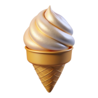 magnificent modern Ice Cream Cone Vanilla Sweet Treat Isolated for Summer Graphics authentic png