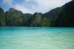 Beautiful and stunning view of Maya Bay, Phi Phi Island photo
