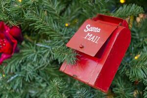 Santa Mailbox on a Christmas Tree photo