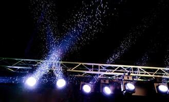 Stage Lights with Bubbles in a Dark Atmosphere photo