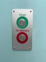 Control Panel with Door Open and Lock Buttons photo