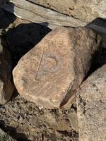 Carved Rock with Letter P photo
