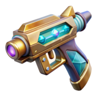 beautiful vintage Sci Fi Weapon Icon Isolated for Game Assets png