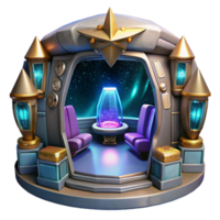 beautiful contemporary Sci Fi Spaceship Interior Isolated for Game Environments authentic png