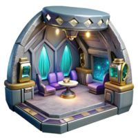 beautiful vintage Sci Fi Spaceship Interior Isolated for Game Environments original png