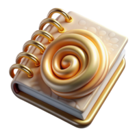elegant artistic Spiral Cookbook Recipe Template Isolated for Culinary Websites authentic png