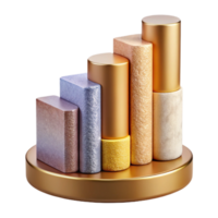 wonderful vintage Stacked Column Chart Segment Data Cutout for Market Segmentation detailed png
