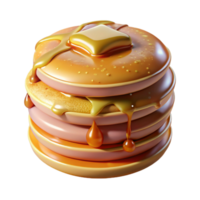 beautiful contemporary Stack of Pancakes Syrup Isolated for Breakfast Menu authentic png