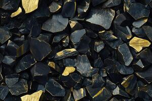 A black and gold rock texture background photo
