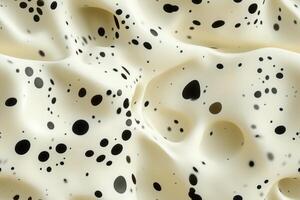 A white and black polka dot pattern on a cream background photo