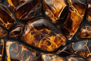 A close up of a stone wall with brown and black colors photo