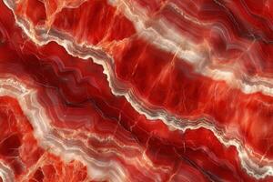 A red and white marble texture with a wave pattern photo