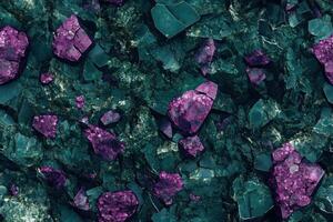 A close up of purple rocks and green rocks photo