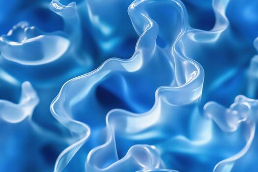 A close up of a blue liquid with some bubbles photo