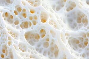 A close up of a white substance that is covered in bubbles photo