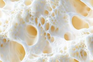A close up of a white and yellow substance photo