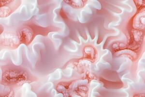 A close up of a pink and white pattern photo