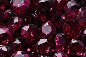 A close up of a bunch of red diamonds photo