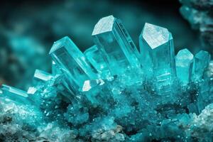 A close up of a blue crystal photo