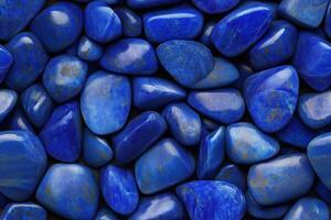 Lapis lazuli blue stones background photo