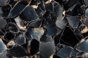 A black and white marble surface with cracks photo