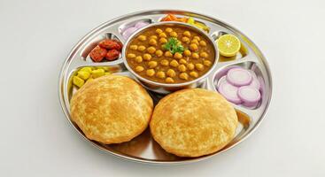 A plate with two breads and a bowl of soup photo