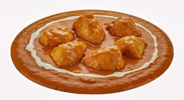 A plate with some chicken on top of it photo