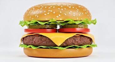 A hamburger with a face on it photo
