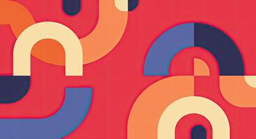 A colorful abstract pattern with curved shapes photo