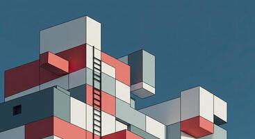 A building with a ladder on top of it photo