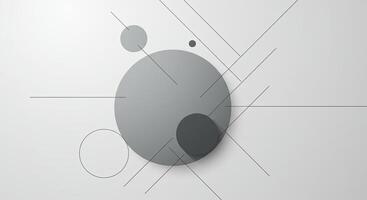 A black and white abstract design with circles and lines photo