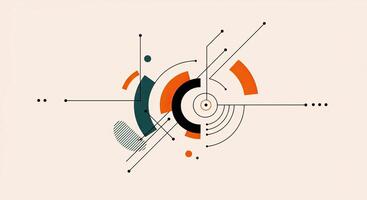 Abstract geometric design with circles and lines photo
