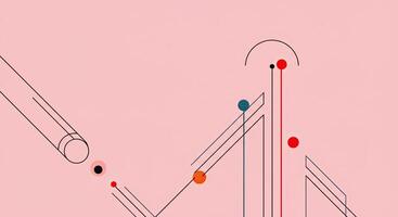 A pink background with a line of dots and a line of dots photo