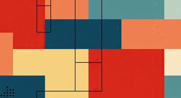 A colorful abstract design with squares and lines photo
